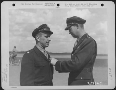 Thumbnail for Awards > Colonel Roy W. Osborn Is Presented The Distinguished Flying Cross By Brig. General Edward W. Anderson During A Ceremony At The 364Th Fighter Group Base In England.