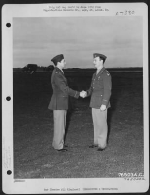 Awards > Colonel Leber Of The 479Th Anti Submarine Group Receive Awards During A Ceremony At An Air Base In St. Eval, England.  1943.