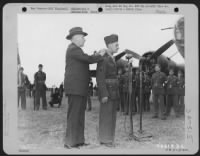 Thumbnail for Secretary Of War Henry L. Stimson Presents The Congressional Medal Of Honor To S/Sgt. Maynard H. Smith, A Boeing B-17 Gunner From Caro, Michigan, During A Ceremony At Thurleigh, England On 15 July 1943. - Page 1