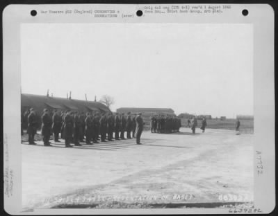 Thumbnail for Dedications > Men Present Arms, 4 March 1944 When A Former Raf Base Was Turned Over To The Aaf, 391St Bomb Group, England.