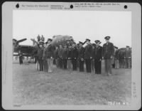 Thumbnail for Watching The Troops Pass In Review After The Secretary Of War Presented The Congressional Medal Of Honor To S/Sgt. Maynard H. Smith, A Boeing B-17 Gunner From Caro, Michigan, Are, Front Row, Left To Right: Secretary Of War Henry L. Stimson, Sgt. Smith And - Page 1