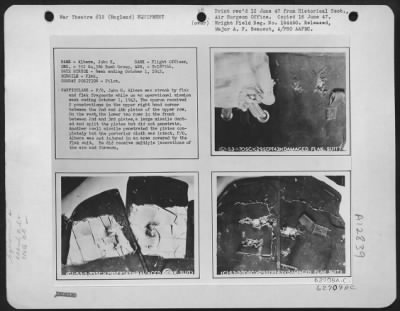 Thumbnail for General > Sporon Worn By F/O John H. Alberts, Pilot Of The 552Nd Bomb Squadron, 386Th Bomb Group, 8Th Air Force, When He Was Struck By Flak And Flak Fragments While On An Operational Mission Week Ending 1 Oct. 43.