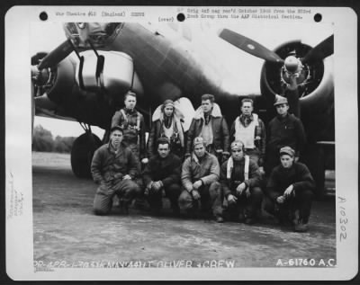 Thumbnail for General > Lt. Oliver And Crew Of The 303Rd Bomb Group Beside A Boeing B-17 "Flying Fortress".  England 6 May 1944.