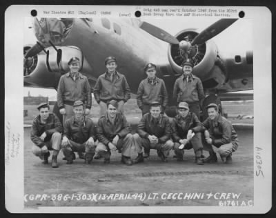 Thumbnail for General > Lt. A.J. Cecchini And Crew Of The 303Rd Bomb Group Beside A Boeing B-17 "Flying Fortress".  England 13 April 1944.