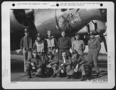 General > Lead Crew On Bombing Mission To Koln, Germany Beside The Boeing B-17 "Flying Fortress" 'Sack Time'. England, 2 October 1944.  360Th Bomb Sdqn., 303Rd Bomb Group.