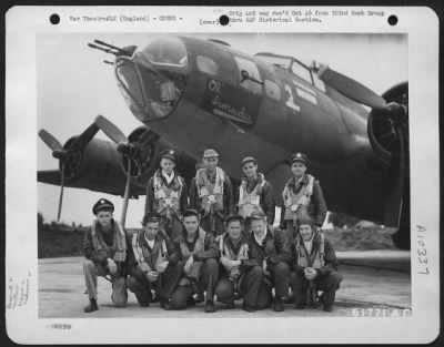 Thumbnail for General > Lt. Pentz And Crew Of The 359Th Bomb Squadron, 303Rd Bomb Group, Beside The Boeing B-17 "Flying Fortress" 'Ol' Ironsides'.  England, 20 July 1943.