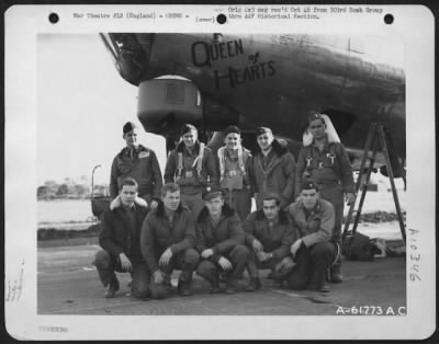 Thumbnail for General > Lead Crew On Bombing Mission To Saarbrucken, Germany, Beside The Boeing B-17 "Flying Fortress" 'Queen Of Hearts'.  England, 4 October 1944.  359Th Bomb Squadron, 303Rd Bomb Group.