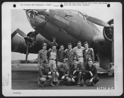 Thumbnail for General > Lt. Thompson And Crew Of The 358Th Bomb Squadron, 303Rd Bomb Group, Beside The Boeing B-17 "Flying Fortress" 'Augerhead'. England, 27 July 1943.