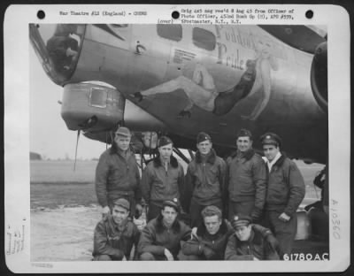 Thumbnail for General > Lt. Herringer And Crew Of The 452Nd Bomb Group, Beside The Boeing B-17 "Flying Fortress" 'Puddin'S Pride'.  England, 8 February 1945.