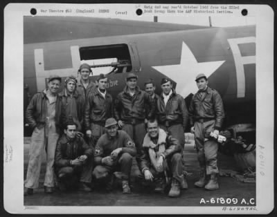 General > Lead Crew On Bombing Mission To Wilhelmshaven, Germany, Pose In Front Of The Boeing B-17 Flying Fortress.  303Rd Bomb Group, England.  21 May 1943.