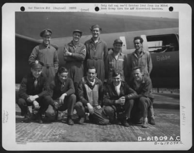 Thumbnail for General > Lead Crew On Bombing Mission To St. Nazaire, France, Pose In Front Of The Boeing B-17 Flying Fortress.  303Rd Bomb Group, England.  30 May 1943.