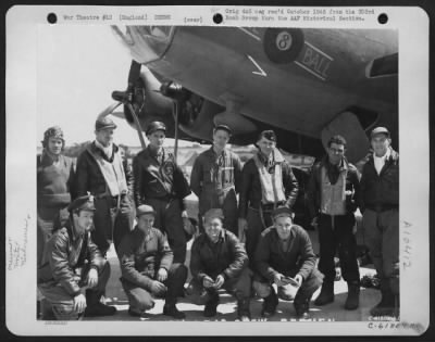 Thumbnail for General > Lead Crew On Bombing Mission To Bremen, Germany Pose In Front Of The Boeing B-17 "Flying Fortress".  303Rd Bomb Group, England.  13 June 1943.