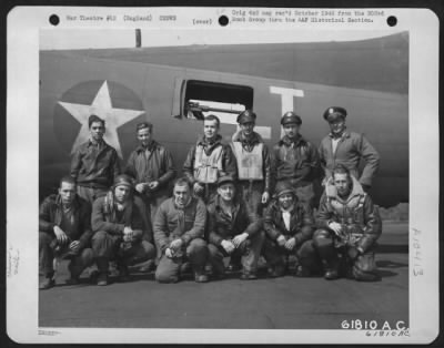 Thumbnail for General > Lead Crew On Bombing Mission To Huls, Germany Pose In Front Of The Boeing B-17 Flying Fortress.  303Rd Bomb Group, England.  22 June 1943.