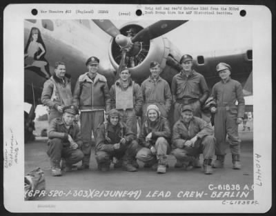 Thumbnail for General > Lead Crew On Bombing Mission To Berlin, Germany, In Front Of The Boeing B-17 "Flying Fortress" "Heller'S Angel".  303Rd Bomb Group, England.  21 June 1944.