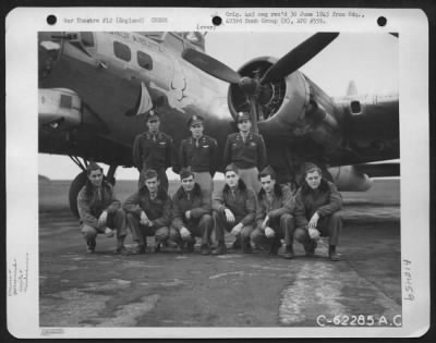 Thumbnail for General > Lt. Miller And Crew Of The 863Th Bomb Sq. 493Rd Bomb Group, 8Th Air Force, In Front Of Boeing B-17 "Flying Fortress" "Sonof-A-Blitz".  25 March, 1945, England.