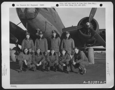 Thumbnail for General > Lt. F. Baker And Crew Of The 493Rd Bomb Group, 8Th Air Force, Beside The Boeing B-17 Flying Fortress.  24 Dec. 1944, England.