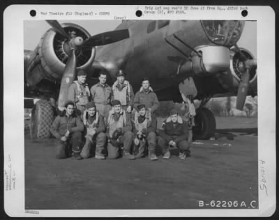 Thumbnail for General > Lt. E. Mitguard And Crew Of The 493Rd Bomb Group, 8Th Air Force In Front Of A Boeing B-17 "Flying Fortress".  England, 16 February 1945.