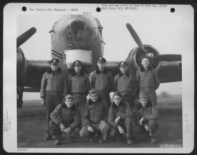 Thumbnail for General > Lt. Czaja And Crew Of The 493Rd Bomb Group, 8Th Air Force In Front Of A Boeing B-17 "Flying Fortress".  England, 14 March 1945.