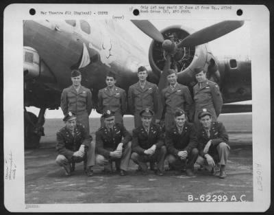 Thumbnail for General > Lt. Abbott And Crew Of The 493Rd Bomb Group, 3Rd Bomb Division, 8Th Air Force In Front Of A Boeing B-17 Flying Fortress.  England, 26 March 1945.