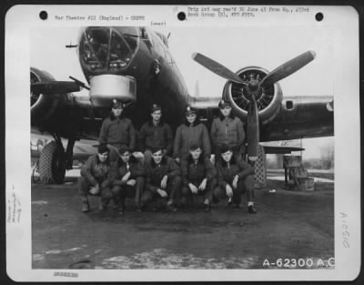 Thumbnail for General > Lt. Kosordor And Crew Of The 493Rd Bomb Group, 8Th Air Force In Front Of A Boeing B-17 Flying Fortress.  26 December, 1944, England.