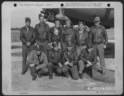 Thumbnail for General > Lt. Everett L. Kenner And Crew Of The 322Nd Bomb Sq., 91St Bomb Group, 8Th Air Force, Pose Beside A Boeing B-17 Flying Fortress.  England, 27 June 1943.