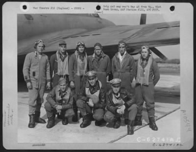 Thumbnail for General > Lt. L.R. Everett And Crew Of The 322Nd Bomb Sq., 91St Bomb Group, 8Th Air Force, Pose Beside A Boeing B-17 "Flying Fortress".  16 August 1943, England.