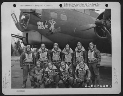 Thumbnail for General > Lt. Paul Jessup And Crew Of The 322Nd Bomb Squadron, 91St Bomb Group, 8Th Air Force, In Front Of The Boeing B-17 "Flying Fortress" 'Wee Willie', England, 12 Feb 1944.