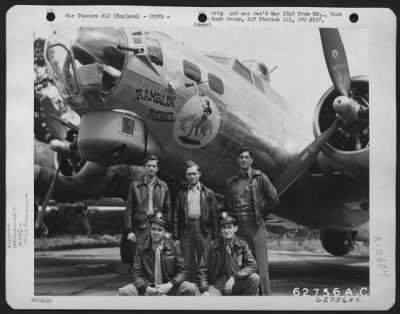 Thumbnail for General > Lt. W.M. Pickard And Crew Of The 323Rd Bomb Sq., 91St Bomb Group, 8Th Air Force, Beside A Boeing B-17 "Flying Fortress" 'Ramblin' Rebel'.   England.