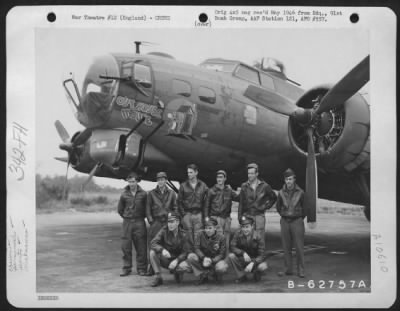 Thumbnail for General > Lt. D.L. Luthon And Crew Of The 323Rd Bomb Sq., 91St Bomb Group, 8Th Air Force, In Front Of A Boeing B-17 "Flying Fortress" "Out House Mouse".   England.