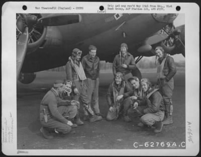 Thumbnail for General > Lt. H.L. Beasley And Crew Of The 401St Bomb Sq., 91St Bomb Group, 8Th Air Force, Beside The Boeing B-17 "Flying Fortress" "Royal Flush".  England, 12 March 1943.