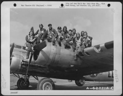 Thumbnail for General > Lt. W.H. Smith And Crew Of The 401St Bomb Sq., 91St Bomb Group, 8Th Air Force, Pose On A Wing Of A Boeing B-17 Flying Fortress.  England, 20 March 1944.