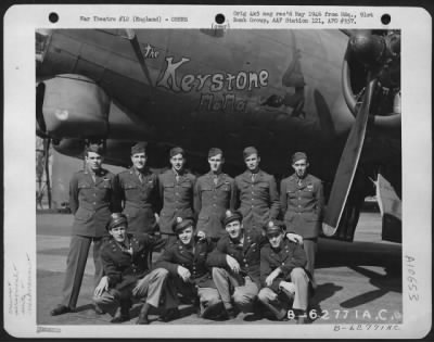 Thumbnail for General > Lt. H.C. Nichols And Crew Of The 401St Bomb Sq., 91St Bomb Group, 8Th Air Force, Beside The Boeing B-17 "Flying Fortress" "The Keystone Mama".  England, 10 May 1944.