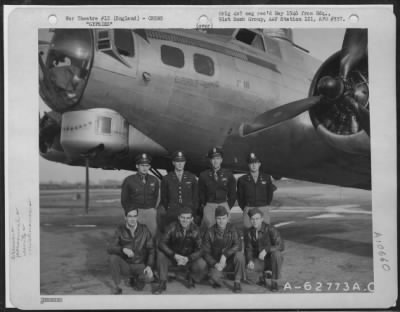 Thumbnail for General > Lt. T.M. Holmes And Crew Of The 401St Bomb Sq., 91St Bomb Group, 8Th Air Force, Beside The Boeing B-17 "Flying Fortress" 'Gypsie'.  England.