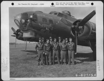 Thumbnail for General > Lt. H.E. Kirby And Crew Of The 401St Bomb Sq., 91St Bomb Group, 8Th Air Force, Beside The Boeing B-17 "Flying Fortress" "Destiny'S Child".  England.