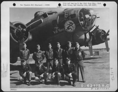 Thumbnail for General > Lt. D.S. Gauthier And Crew Of The 401St Bomb Sq., 91St Bomb Group, 8Th Air Force, Beside The Boeing B-17 "Flying Fortress" "The Wild Hare".  England.