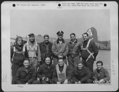 Thumbnail for General > Colonel William T. Seawell And Crew Of The 401St Bomb Group Beside A Boeing B-17 "Flying Fortress" At An 8Th Air Force Base In England, 10 May 1945.