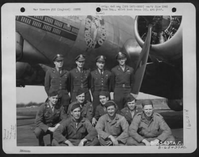 Thumbnail for General > Lt. W.K. White And Crew (Crew 11) Of The 614Th Bomb Squadron, 401St Bomb Group, Pose In Front Of The Boeing B-17 "Flying Fortress" "Gambler'S Choice" At An 8Th Air Force Base In England, 26 March 1945.