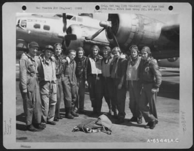 Thumbnail for General > Lt. Bartley And Crew Of The 401St Bomb Group, Beside A Boeing B-17 "Flying Fortress" At An 8Th Air Force Base In England, 28 August 1944.