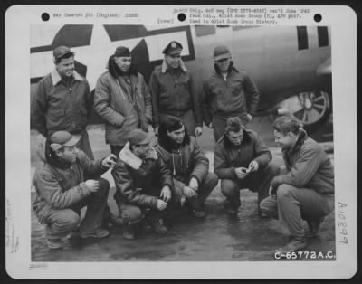 General > Lt. Carson And Crew Of The 613Th Bomb Squadron, 401St Bomb Group, In Front Of A Boeing B-17 "Flying Fortress" At An 8Th Air Force Base In England, 14 December 1944.