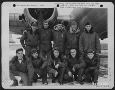 General > Capt. Harlen And Crew Of The 612Th Bomb Squadron, 401St Bomb Group, In Front Of A Boeing B-17 "Flying Fortress" At An 8Th Air Force Base In England, 24 January 1945.