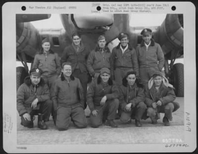 General > Capt. J.J. Brown And Crew Of The 614Th Bomb Squadron, 401St Bomb Group, In Front Of A Boeing B-17 "Flying Fortress" At An 8Th Air Force Base In England, 26 February 1945.