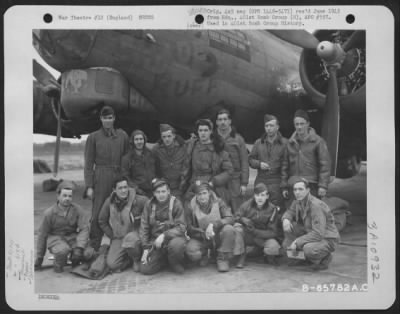 General > Lt. Fondryn And Crew Of The 614Th Bomb Squadron, 401St Bomb Group, In Front Of  A Boeing B-17 "Flying Fortress" At An 8Th Air Force Base In England.  13 March 1945.