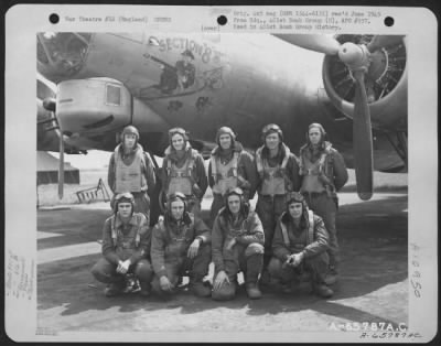 Thumbnail for General > Lt. Stevens And Crew Of The 612Th Bomb Squadron, 401St Bomb Group, Beside A Boeing B-17 "Flying Fortress" At An 8Th Air Force Base In England.  16 May 1945.