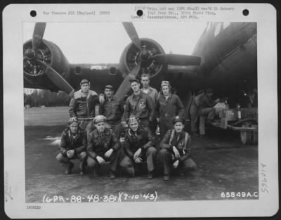 Thumbnail for General > Crew Of The 381St Bomb Group In Front Of A Boeing B-17 "Flying Fortress" At 8Th Air Force Station 167, Ridgewell, Essex County, England.  7 October 1943.