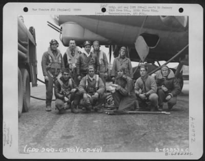 Thumbnail for General > Lt. Clark And Crew Of The 381St Bomb Group Pose By A Boeing B-17 "Flying Fortress" At 8Th Air Force Station 167, Ridgewell, Essex County, England, 3 February 1944.