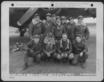 General > Lt. Hustedt And Crew Of The 381St Bomb Group In Front Of A Boeing B-17 "Flying Fortress" At 8Th Air Force Station 167, Ridgewell, Essex County, England.  14 February 1944.