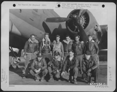 Thumbnail for General > Lt. Pluemer And Crew Of The 381St Bomb Group In Front Of A Boeing B-17 "Flying Fortress" At 8Th Air Force Station 167, Ridgewell, Essex County, England.  24 February 1944.