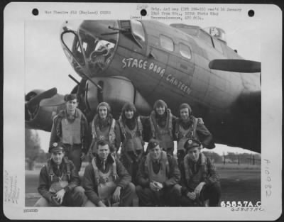 Thumbnail for General > Lt. Demagalski And Crew Of The 381St Bomb Group In Front Of A Boeing B-17 "Flying Fortress" At 8Th Air Force Station 167, Ridgewell, Essex County, England.  15 October 1944.