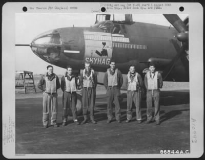 General > Lt. F.J. Majka And Crew Of The 575Th Bomb Sqdn. Pose Beside The Martin B-26 Marauder 'Skyhag'.  391St Bomb Group, England.  8 June 1944.