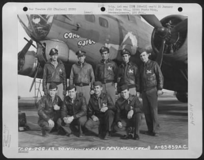 Thumbnail for General > Lt. Devenish And Crew Of The 381St Bomb Group In Front Of A Boeing B-17 "Flying Fortress" ('Carnull Queen') At 8Th Air Force Station 167, England. 11 November 1944.